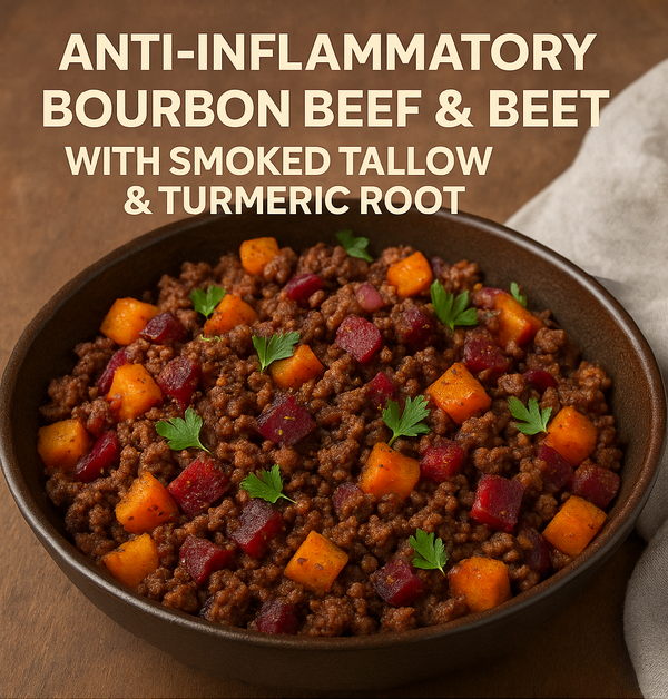 Anti-Inflammatory Bourbon Beef & Beet Hash With Smoked Tallow & Turmeric Root